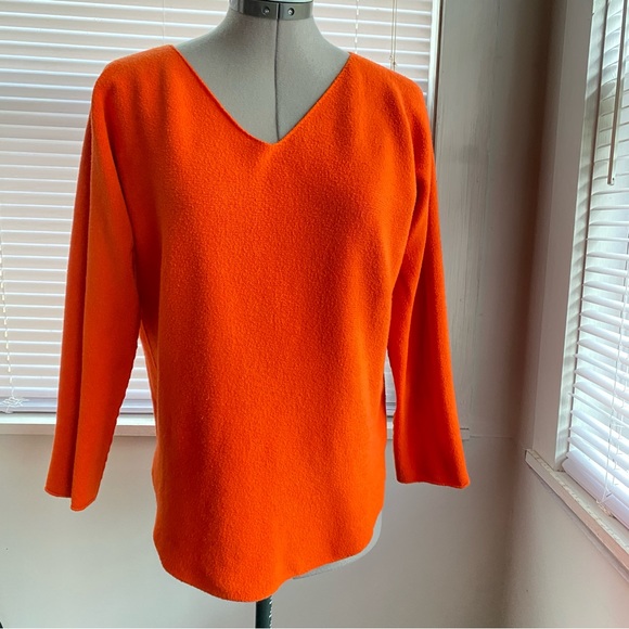 BUNDLE of Two Bright Colors Blue Orange V-Neck Sweaters Size M - Picture 4 of 10